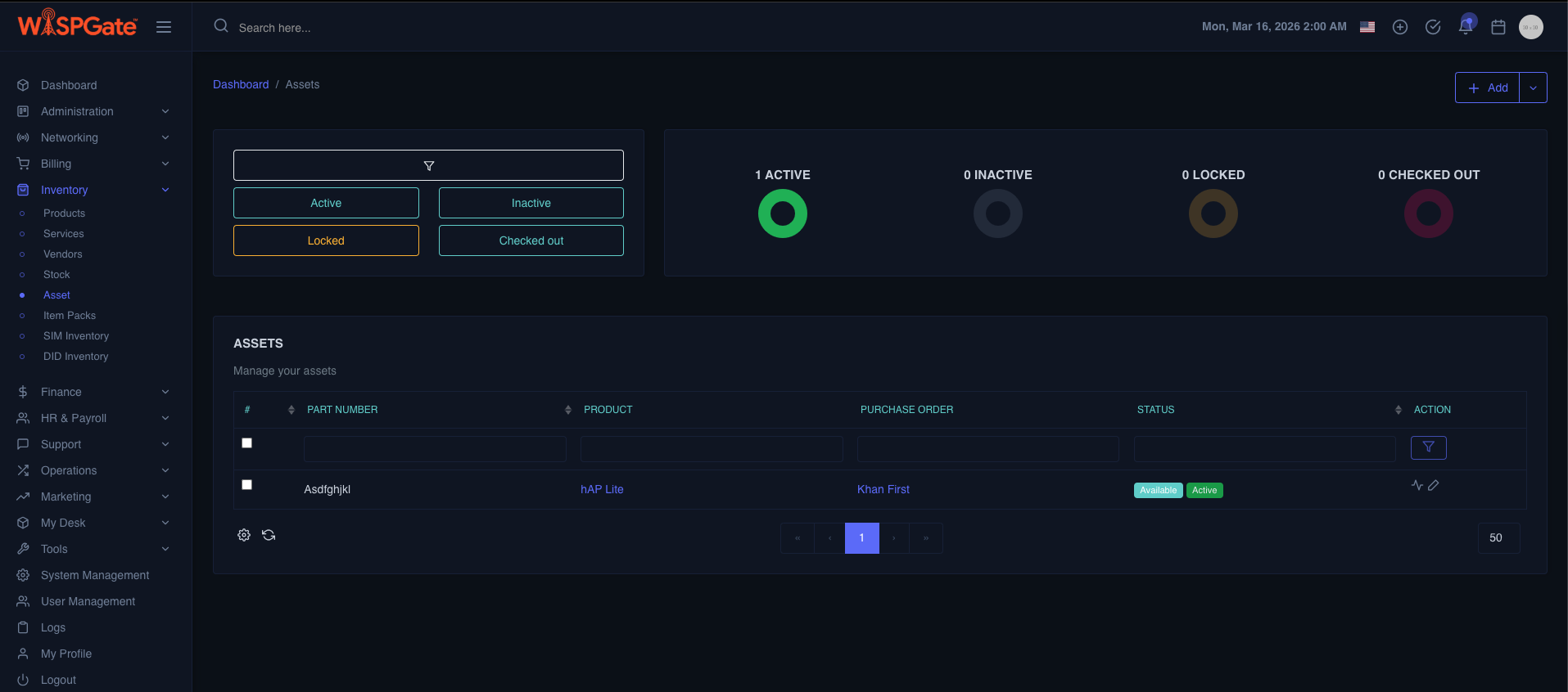Stock & Asset Screenshot
